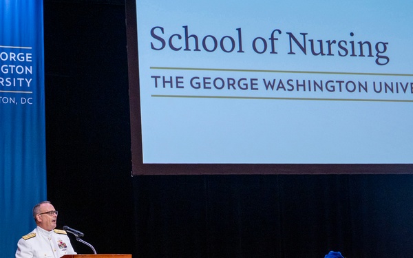 Rear Adm. Hawkins speaks at George Washington University Nursing Commencement Ceremony