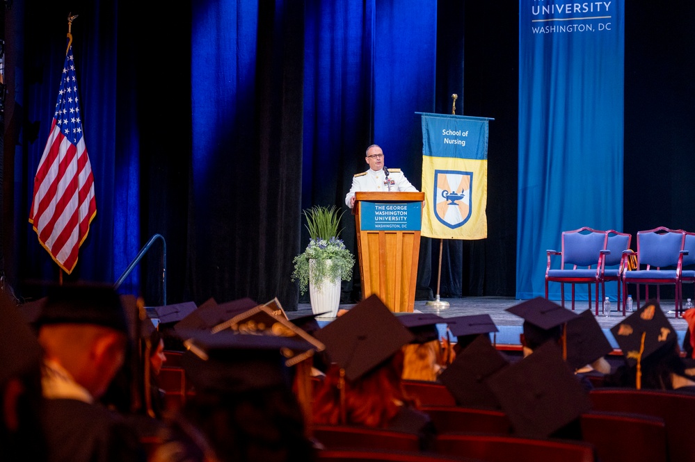Rear Adm. Hawkins speaks at George Washington University Nursing Commencement Ceremony
