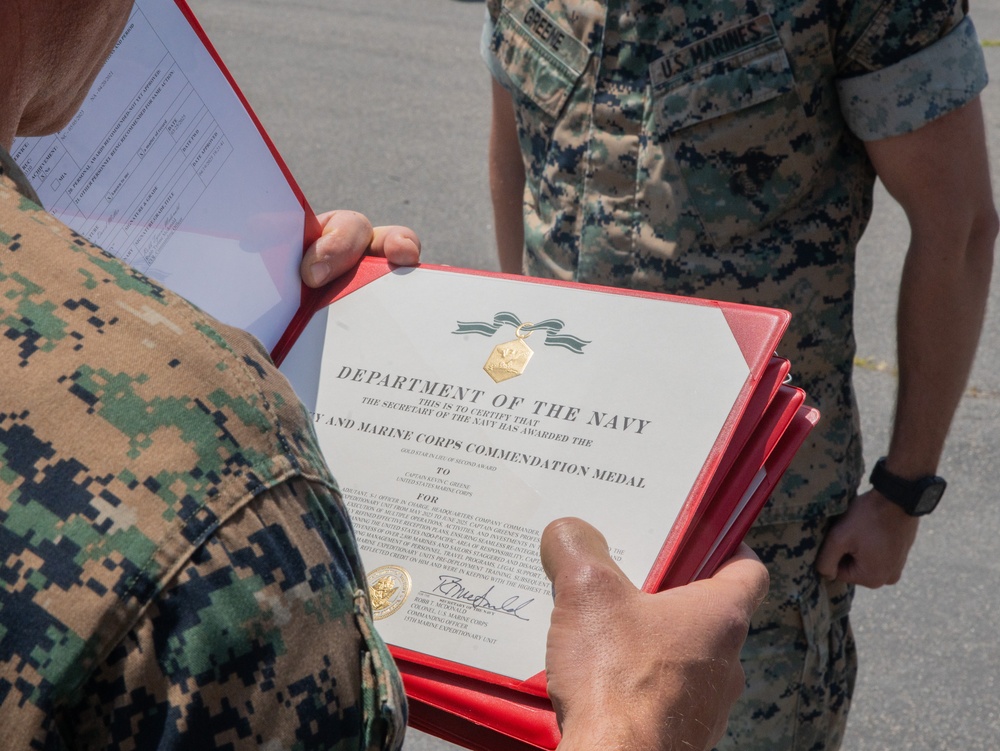 15th MEU Recognizes Marines for Hard Work