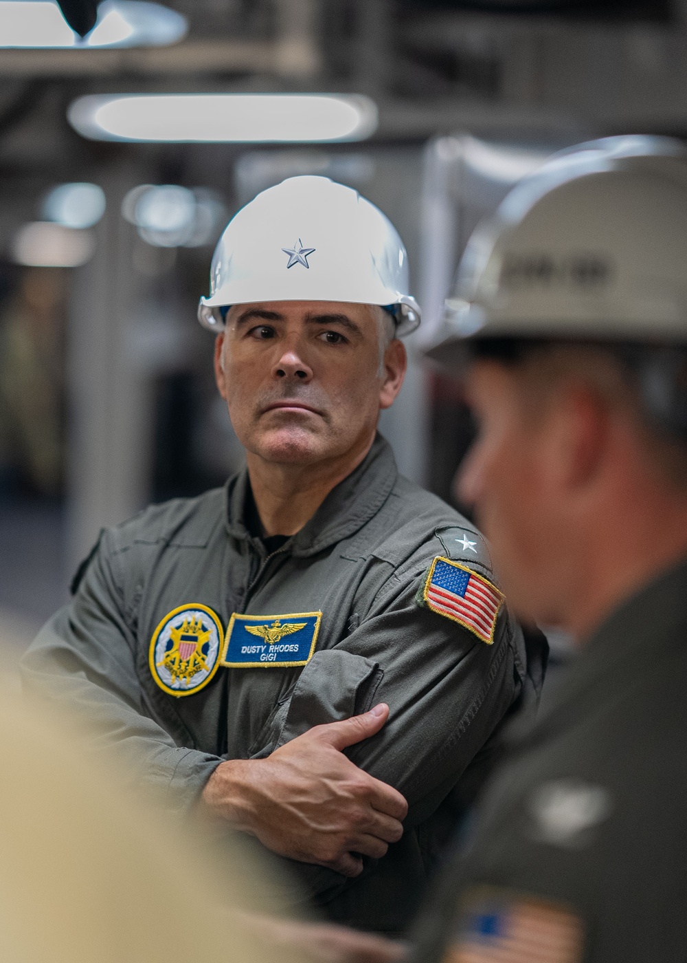Rear Adm. Dusty Rhodes visits IKE