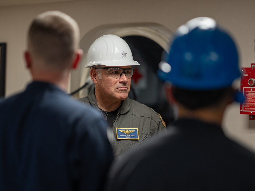 Rear Adm. Dusty Rhodes visits IKE