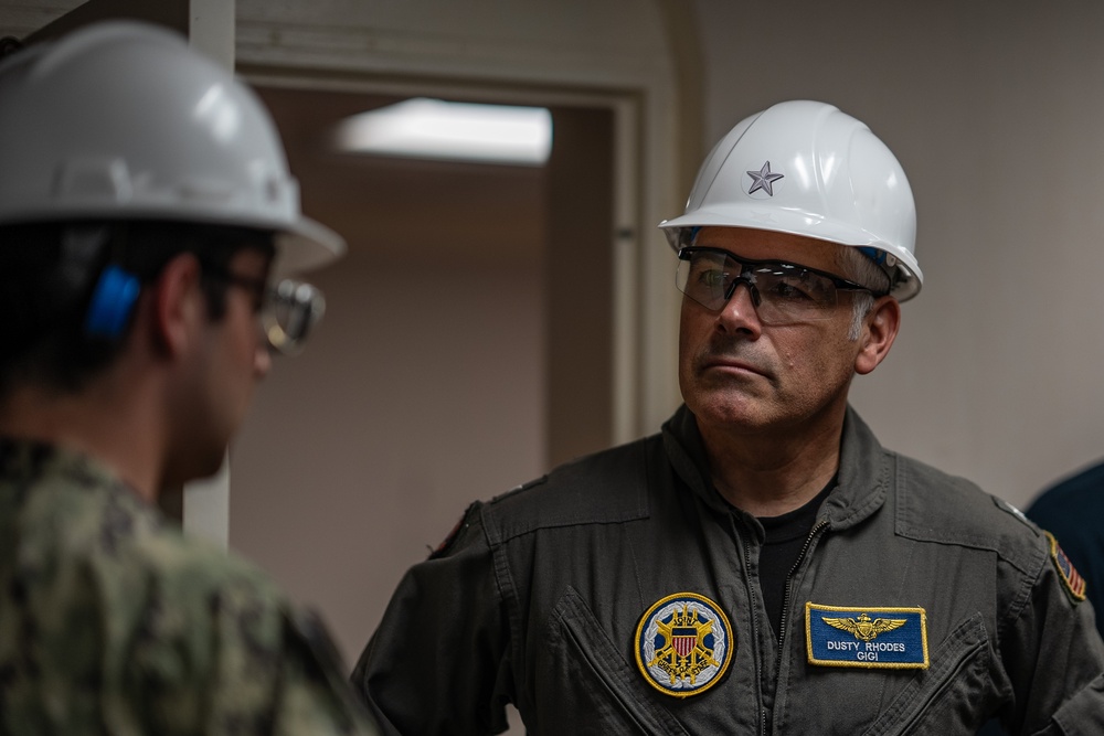 Rear Adm. Dusty Rhodes visits IKE
