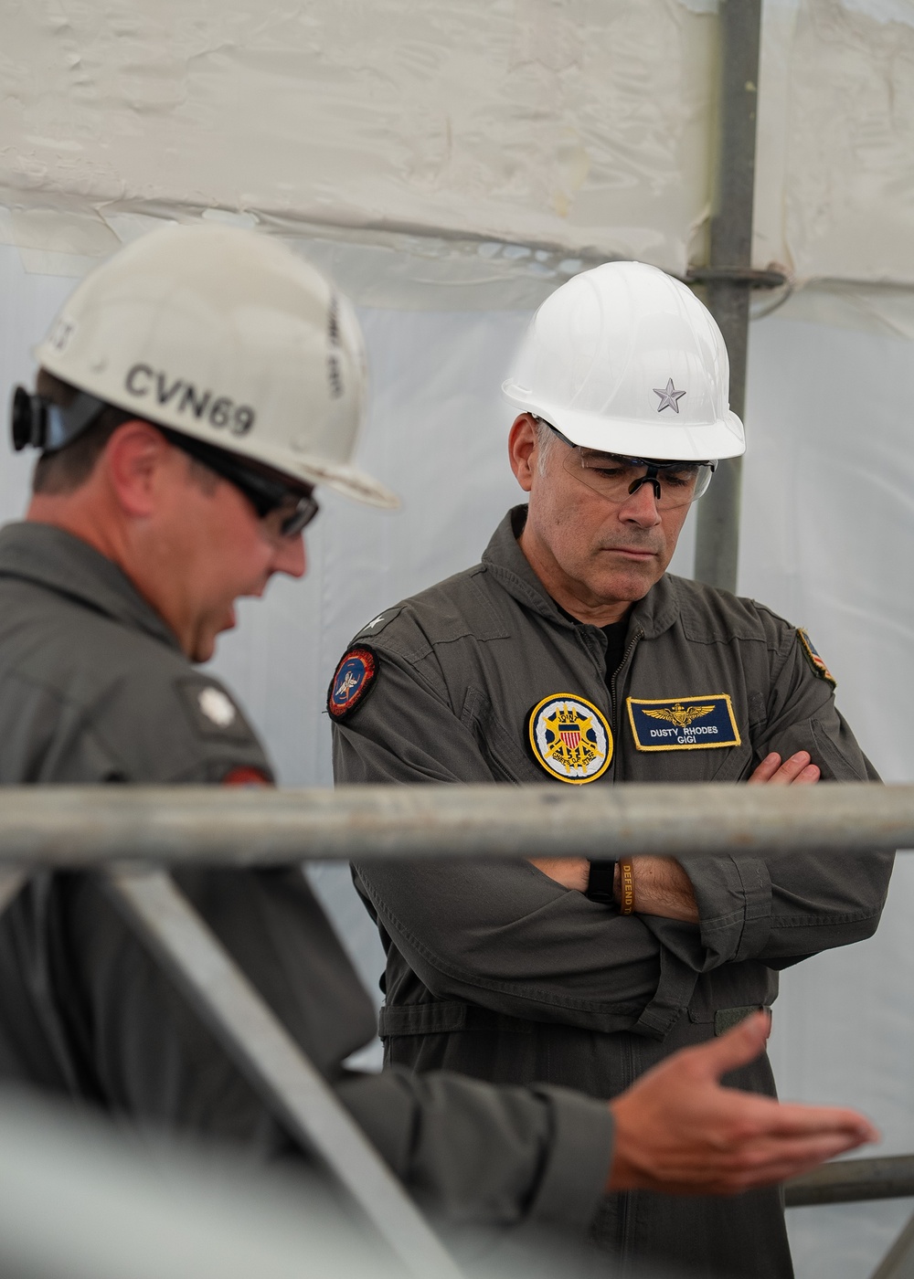 Rear Adm. Dusty Rhodes visits IKE