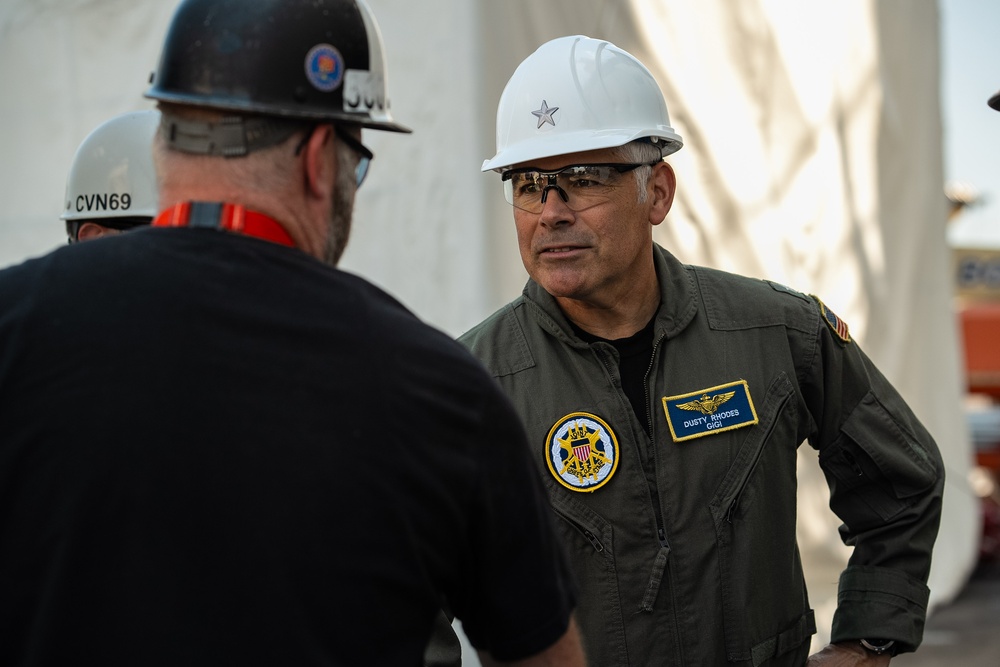 Rear Adm. Dusty Rhodes visits IKE