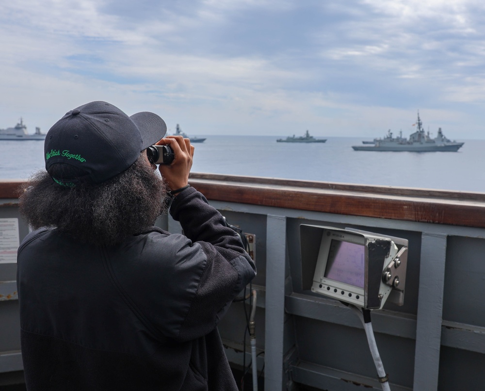 USS The Sullivans participates in operations with NATO Allies and partnered ships.