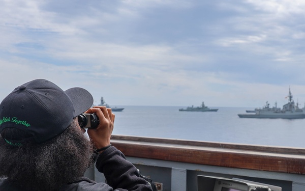 USS The Sullivans participates in operations with NATO Allies and partnered ships.