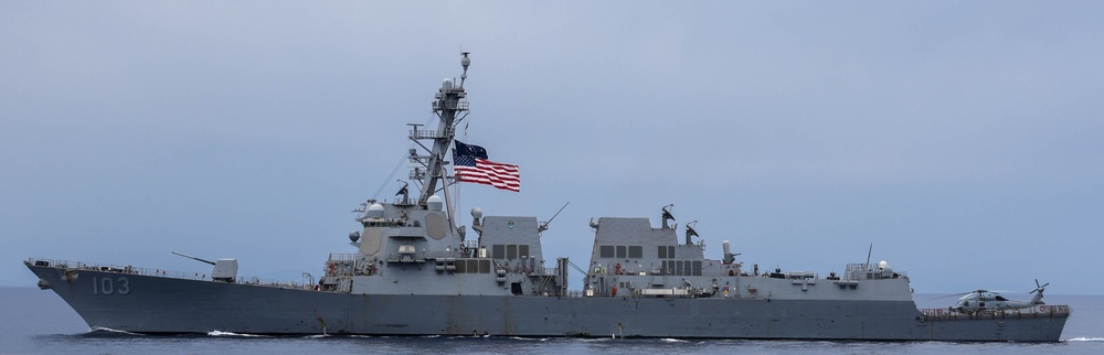 USS The Sullivans participates in operations with NATO Allies and partnered ships.