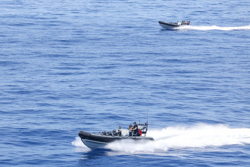 USS The Sullivans Participates in operations with NATO Allies.