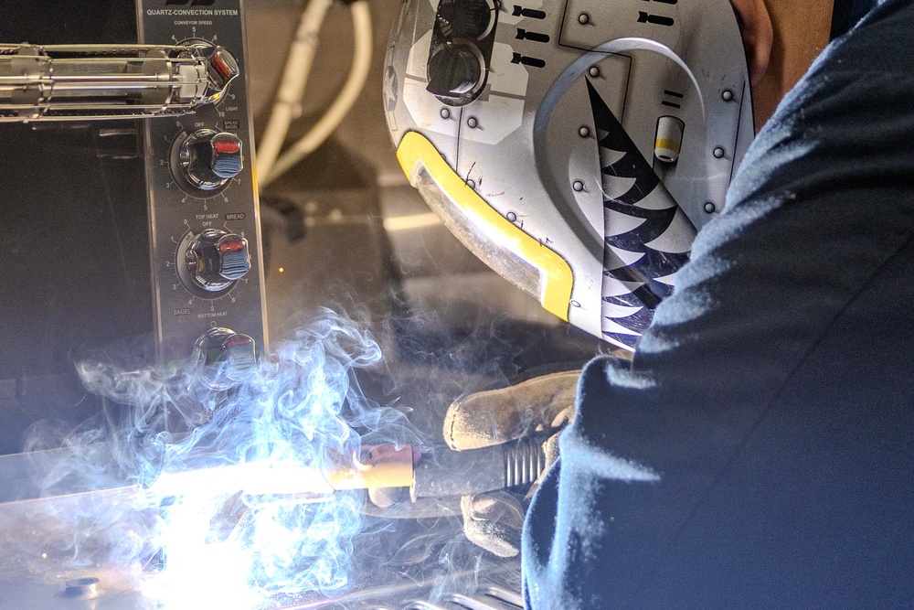 Maintenance aboard USS Ralph Johnson