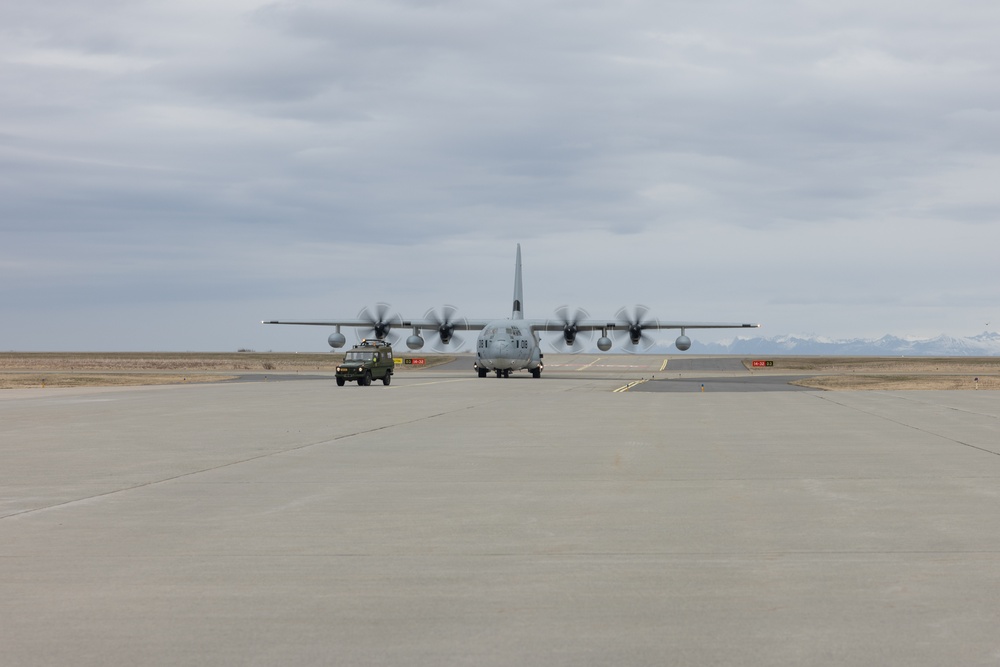 U.S. Marines Load KC-130 for Movement to Scotland
