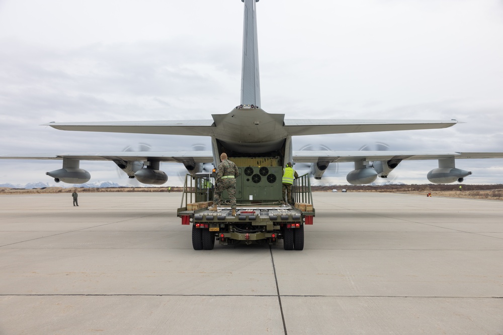 U.S. Marines Load KC-130 for Movement to Scotland