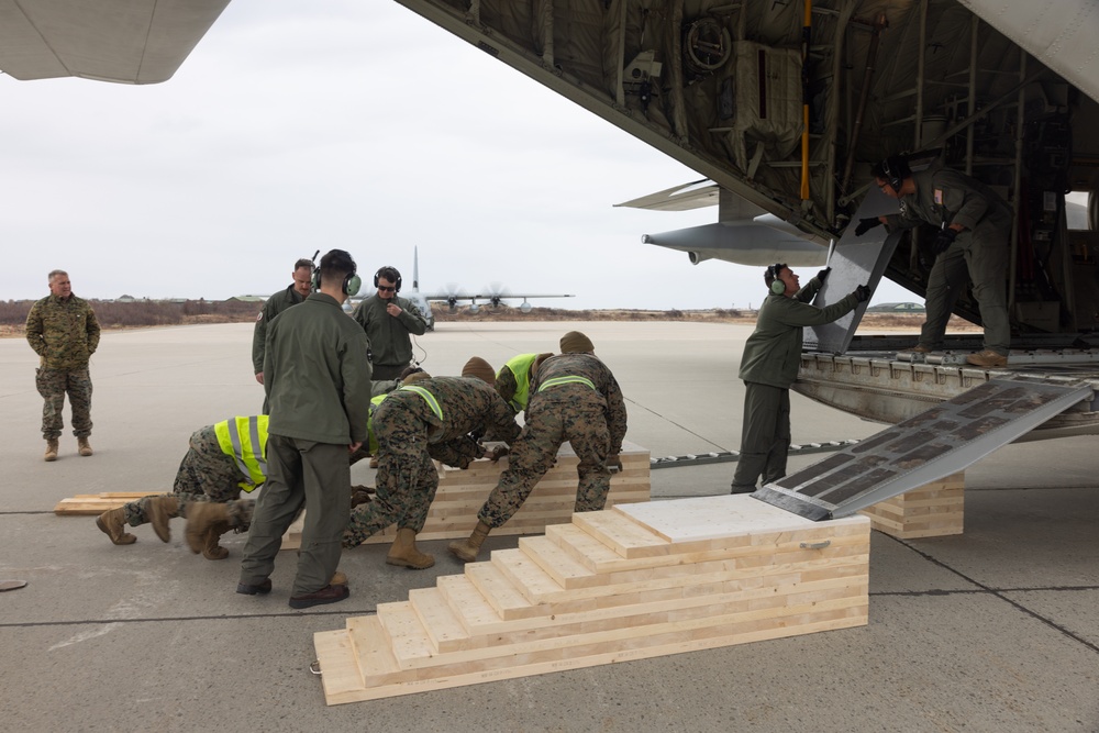 U.S. Marines Load KC-130 for Movement to Scotland