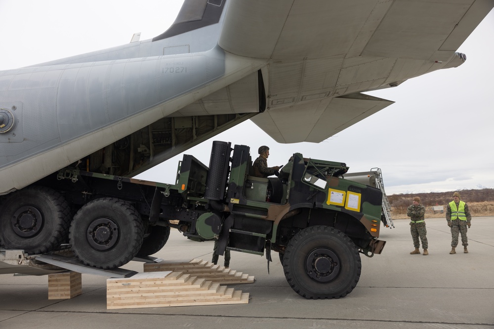 U.S. Marines Load KC-130 for Movement to Scotland