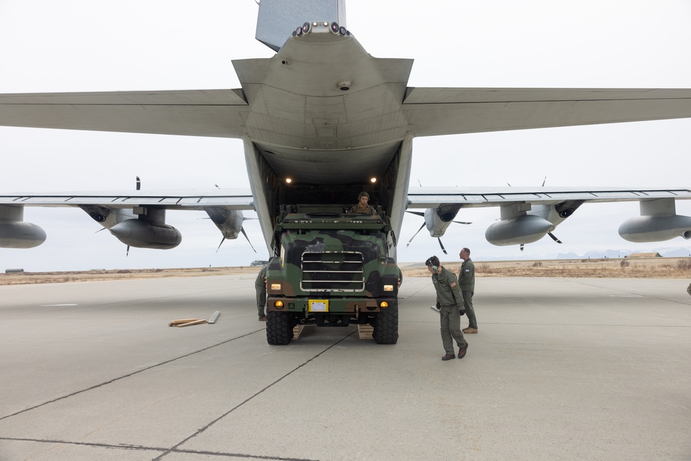 U.S. Marines Load KC-130 for Movement to Scotland