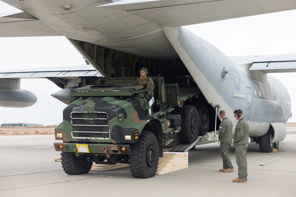 U.S. Marines Load KC-130 for Movement to Scotland