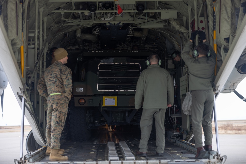 U.S. Marines Load KC-130 for Movement to Scotland