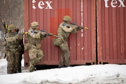 Panther Brigade Soldiers seize the objective from NATO Allies and partners during Swift Response [Image 6 of 25]