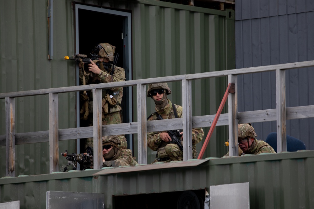 Panther Brigade Soldiers seize the objective from NATO Allies and partners during Swift Response