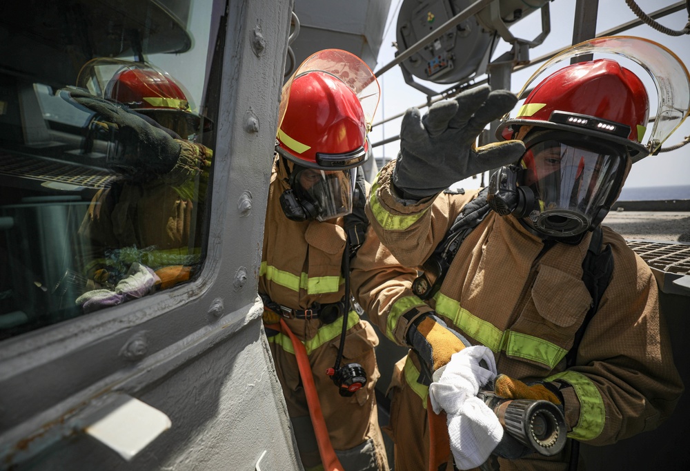 USS Milius conducts operations in the U.S. Central Command area of responsibility as part of the Carl Vinson Carrier Strike Group