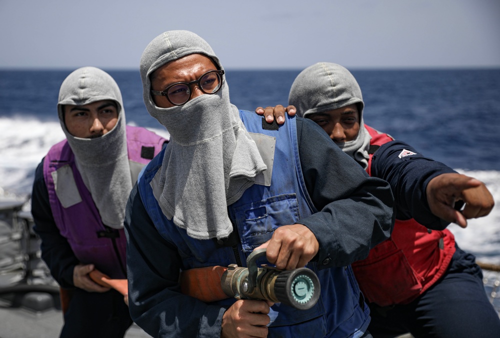 USS Milius conducts operations in the U.S. Central Command area of responsibility as part of the Carl Vinson Carrier Strike Group