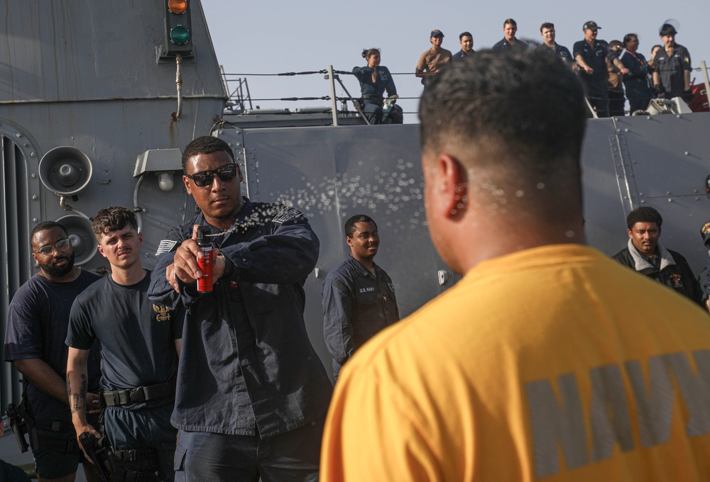 USS Milius conducts operations in the U.S. Central Command area of responsibility as part of the Carl Vinson Carrier Strike Group