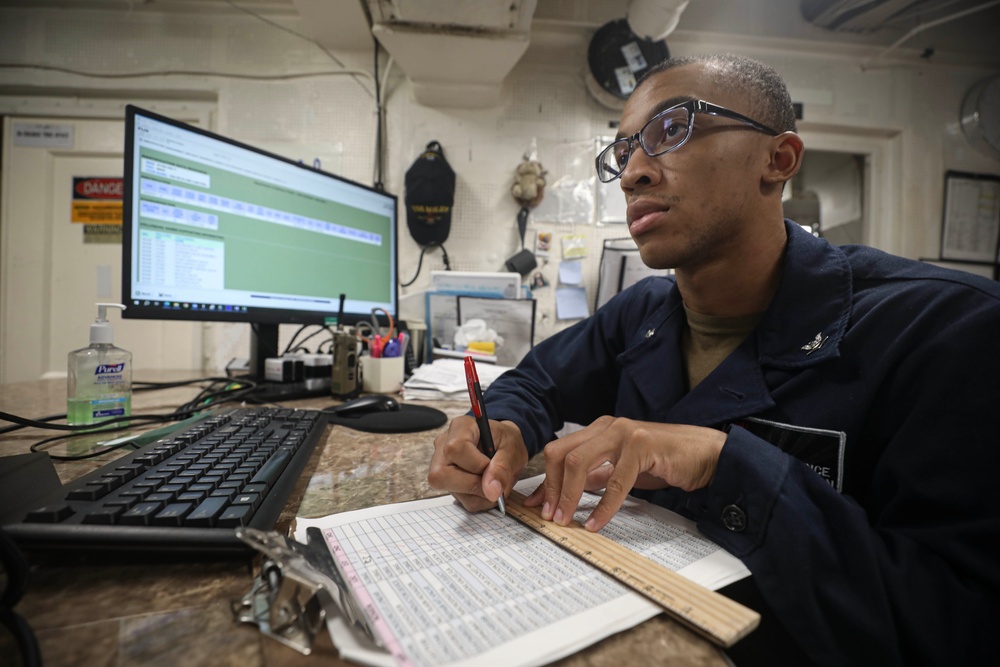 USS Milius conducts operations in the U.S. Central Command area of responsibility as part of the Carl Vinson Carrier Strike Group