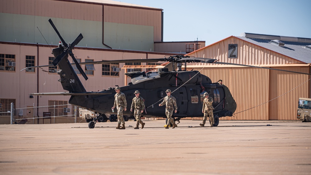 1st Combat Aviation Brigade prepare for an air assault mission at the southern border