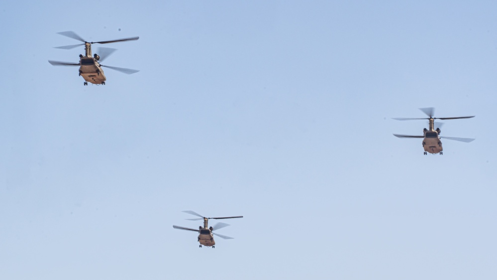 1st Combat Aviation Brigade prepare for an air assault mission at the southern border