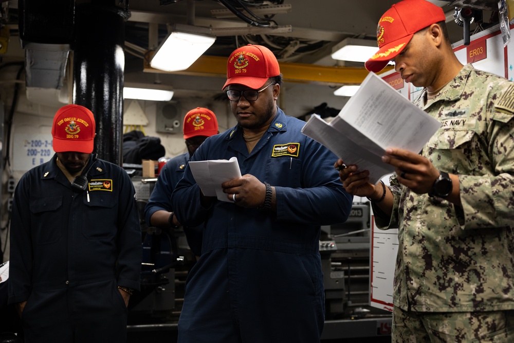 Destroyer Squadron (DESRON) 60 Conducts Mobility Damage Control Warfare (MOB-D) Assessment Aboard USS Oscar Austin (DDG 79)