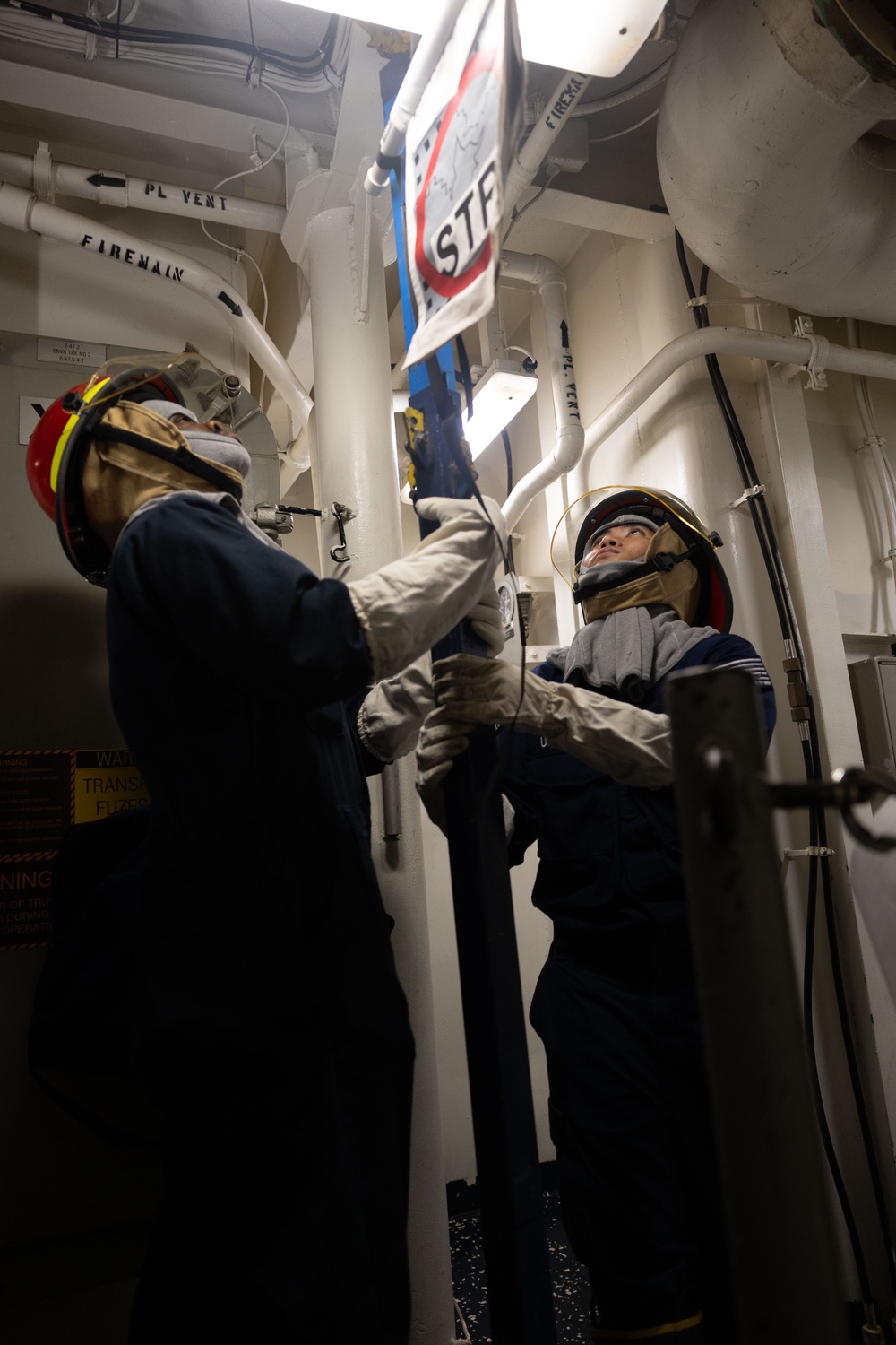 Iwo Jima Sailors Conduct  Damage Control  Drill