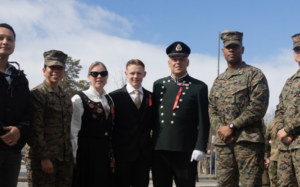 U.S. Marines Walk in Norway Constitution Day Parade
