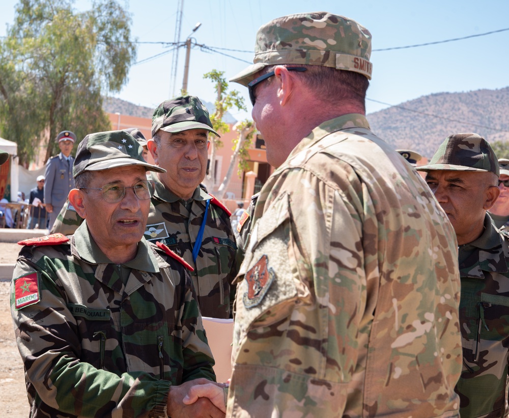 Morocco General Mohamed Benlouali visits medical mission at African Lion 2025