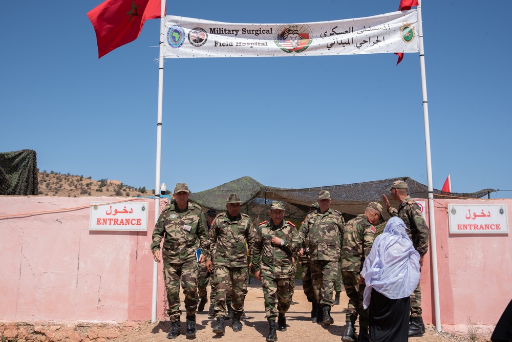Morocco General Mohamed Benlouali visits medical mission at African Lion 2025