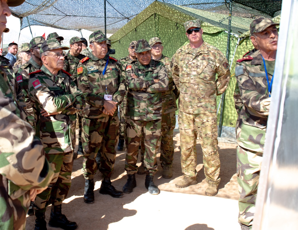 Morocco General Mohamed Benlouali visits medical mission at African Lion 2025