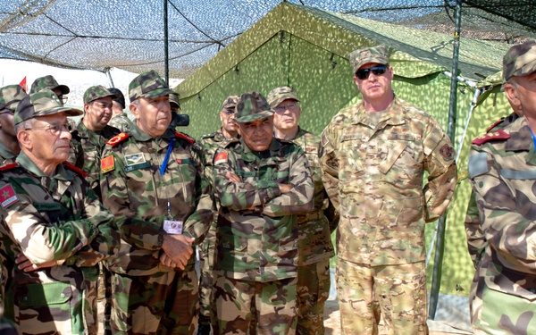 Morocco General Mohamed Benlouali visits medical mission at African Lion 2025