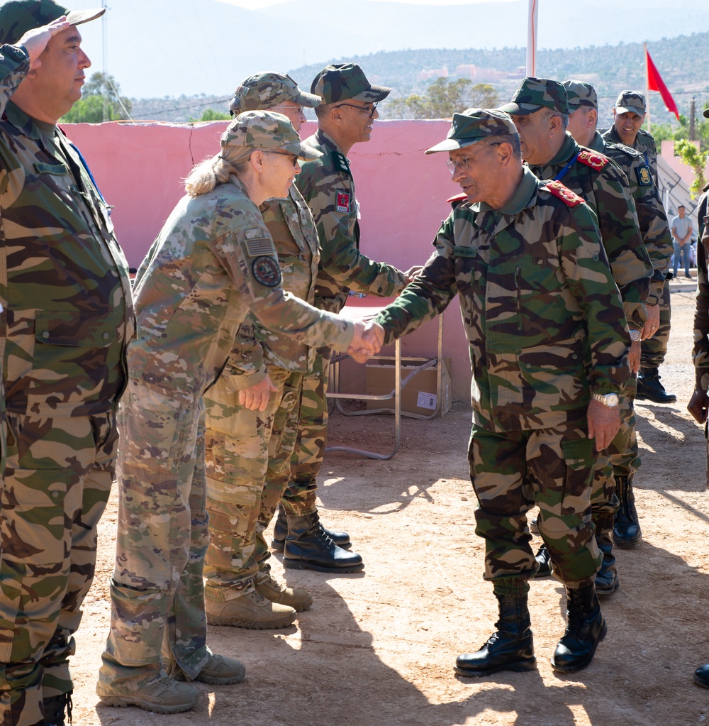 Morocco General Mohamed Benlouali visits medical mission at African Lion 2025