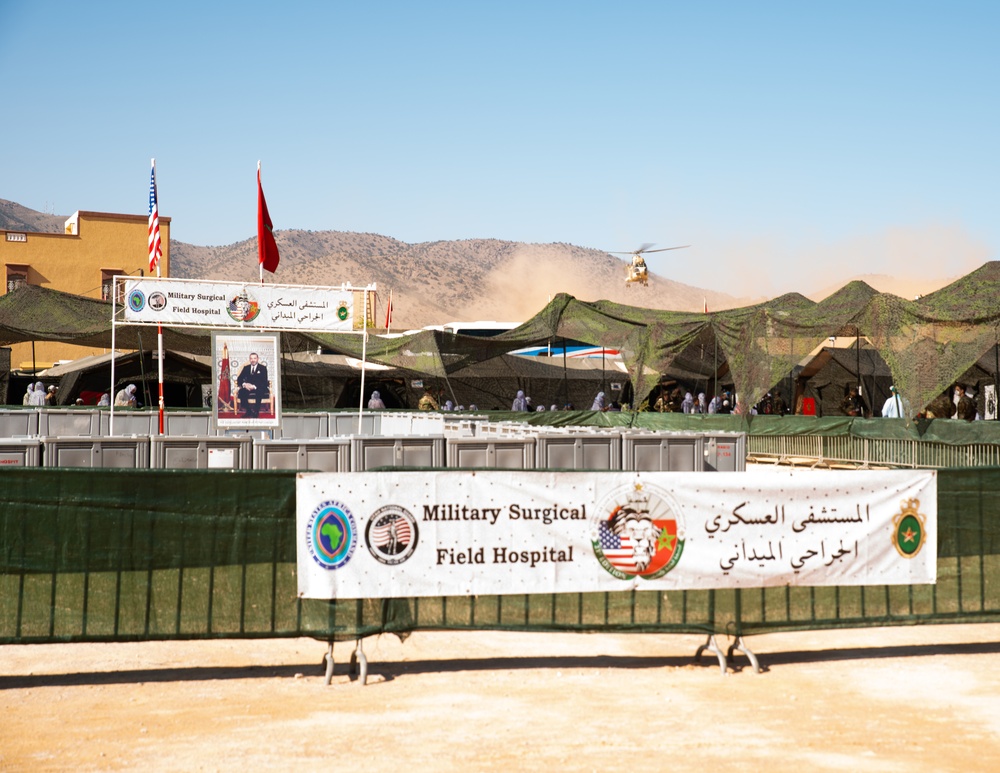 Morocco General Mohamed Benlouali visits medical mission at African Lion 2025