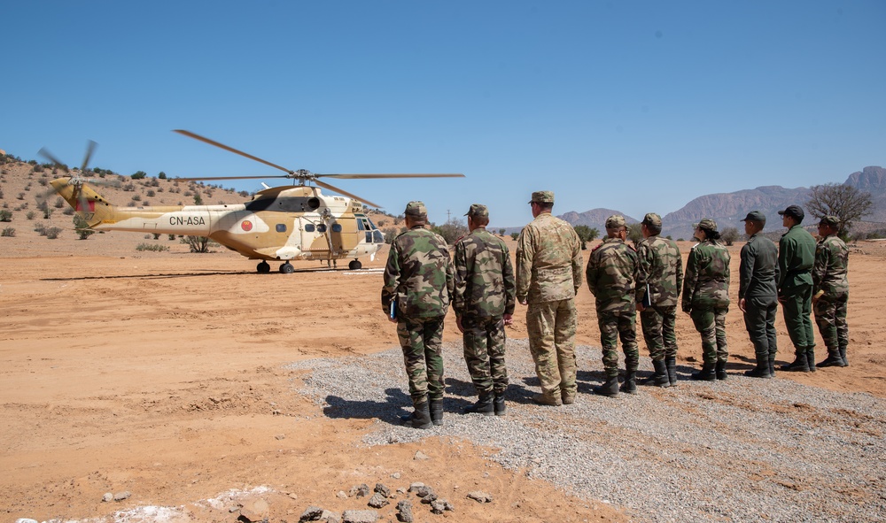 Morocco General Mohamed Benlouali visits medical mission at African Lion 2025