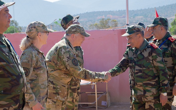 Morocco General Mohamed Benlouali visits medical mission at African Lion 2025