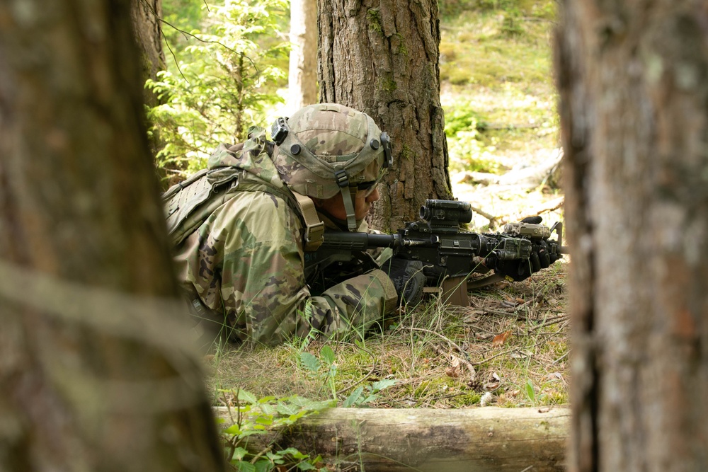 1-67th Armored Regiment secures the perimeter during a simulated siege