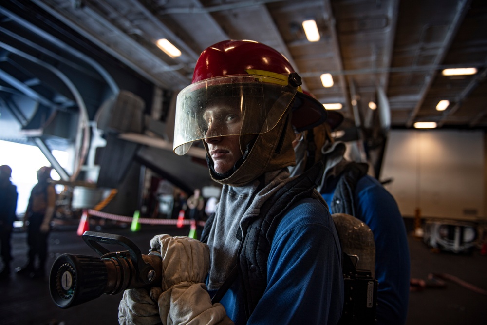 Nimitz Conducts a General Quarters Drill