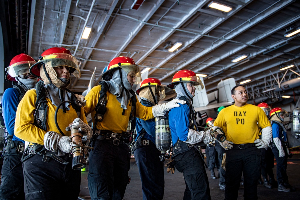 Nimitz Conducts a General Quarters Drill
