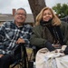 Couple watches parade
