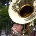 Sgt. David Jimenez playing the sousaphone