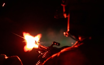 Florida Army National Guard aviation Soldiers demonstrate aerial gunnery skills during night time operations at CBJTC