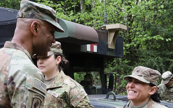 Soldier receives Challenge Coin