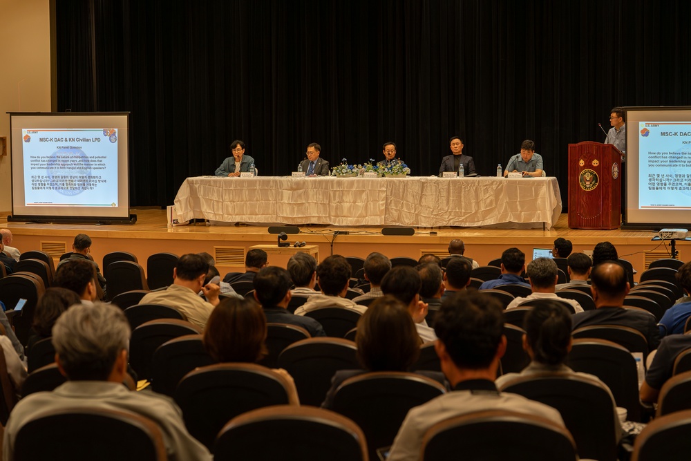 The U.S. Army Materiel Support Command – Korea conducted a Leadership Professional Development (LPD) training session for Department of the Army Civilians (DAC) and Korean National (KN) employees at Camp Carroll Theater on May 15.
