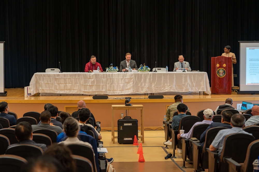The U.S. Army Materiel Support Command – Korea conducted a Leadership Professional Development (LPD) training session for Department of the Army Civilians (DAC) and Korean National (KN) employees at Camp Carroll Theater on May 15.