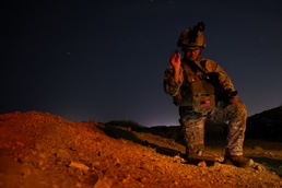 Soldiers conduct nighttime security operations along the southern border