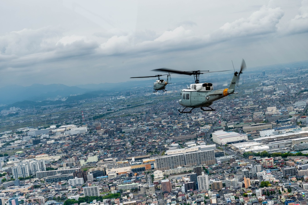459 AS completes formation flight with UH-1N